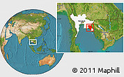 Satellite Location Map of Chanthaburi, highlighted parent region