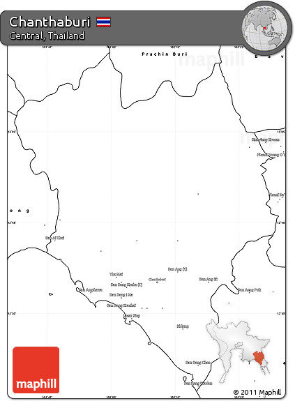 Blank Simple Map of Chanthaburi