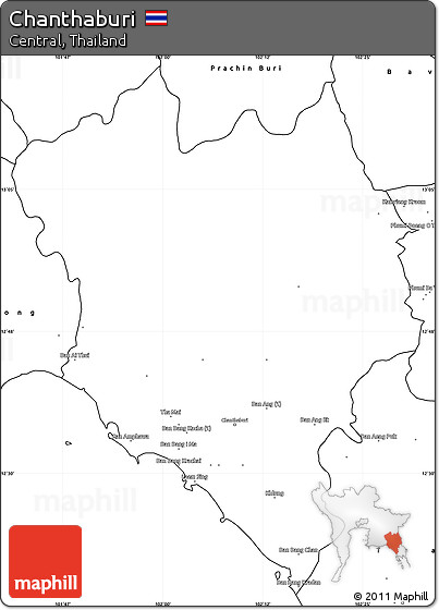 Blank Simple Map of Chanthaburi