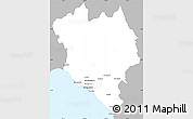Gray Simple Map of Chanthaburi, single color outside