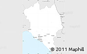 Silver Style Simple Map of Chanthaburi