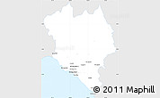 Silver Style Simple Map of Chanthaburi, single color outside