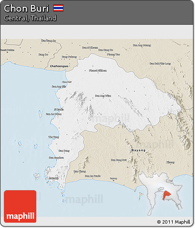 Classic Style 3D Map of Chon Buri