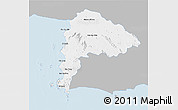 Gray 3D Map of Chon Buri, single color outside