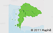 Political 3D Map of Chon Buri, single color outside