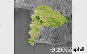 Satellite 3D Map of Chon Buri, desaturated