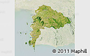 Satellite 3D Map of Chon Buri, lighten
