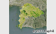 Satellite 3D Map of Chon Buri, semi-desaturated
