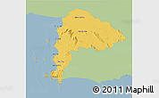 Savanna Style 3D Map of Chon Buri, single color outside
