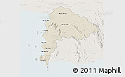 Shaded Relief 3D Map of Chon Buri, lighten