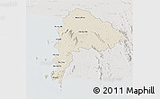 Shaded Relief 3D Map of Chon Buri, lighten, semi-desaturated
