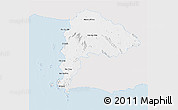 Silver Style 3D Map of Chon Buri, single color outside