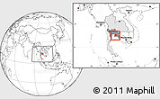 Blank Location Map of Chon Buri, highlighted country, highlighted parent region, within the entire country
