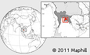 Blank Location Map of Chon Buri, highlighted country, highlighted parent region