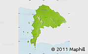 Physical Map of Chon Buri, single color outside