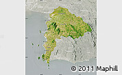 Satellite Map of Chon Buri, lighten, semi-desaturated