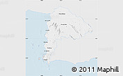Silver Style Map of Chon Buri, single color outside