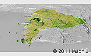Satellite Panoramic Map of Chon Buri, lighten, desaturated