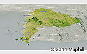 Satellite Panoramic Map of Chon Buri, lighten, semi-desaturated