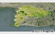 Satellite Panoramic Map of Chon Buri, semi-desaturated
