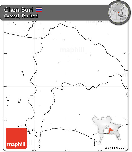 Blank Simple Map of Chon Buri, no labels