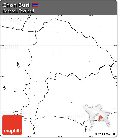 Blank Simple Map of Chon Buri, no labels