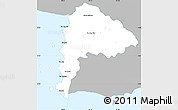 Gray Simple Map of Chon Buri, single color outside