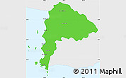 Political Simple Map of Chon Buri, single color outside