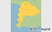Savanna Style Simple Map of Chon Buri, single color outside