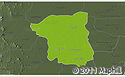 Physical 3D Map of Nakhon Pathom, darken, semi-desaturated