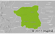 Physical 3D Map of Nakhon Pathom, lighten, desaturated