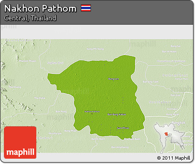 Physical 3D Map of Nakhon Pathom, lighten