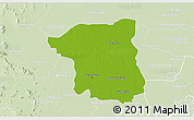 Physical 3D Map of Nakhon Pathom, lighten