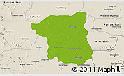 Physical 3D Map of Nakhon Pathom, shaded relief outside