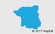 Political 3D Map of Nakhon Pathom, single color outside