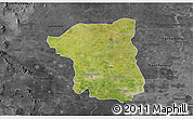 Satellite 3D Map of Nakhon Pathom, darken, desaturated
