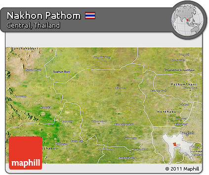 Satellite 3D Map of Nakhon Pathom