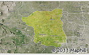 Satellite 3D Map of Nakhon Pathom, semi-desaturated
