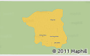 Savanna Style 3D Map of Nakhon Pathom, single color outside