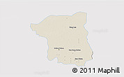 Shaded Relief 3D Map of Nakhon Pathom, single color outside