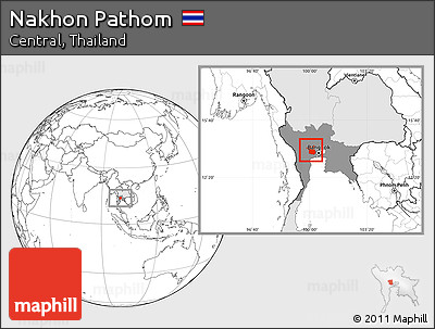 Blank Location Map of Nakhon Pathom, highlighted country, highlighted parent region