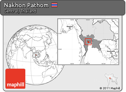 Blank Location Map of Nakhon Pathom, highlighted country, highlighted parent region