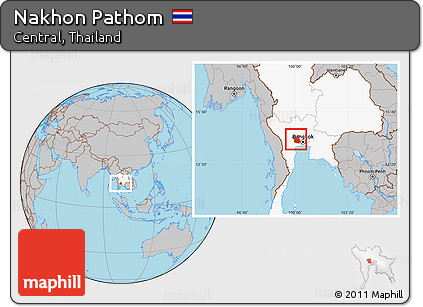 Gray Location Map of Nakhon Pathom, highlighted country