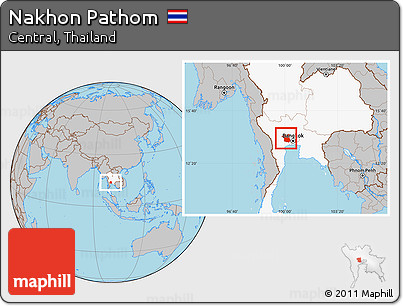 Gray Location Map of Nakhon Pathom, highlighted country