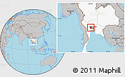 Gray Location Map of Nakhon Pathom, highlighted country