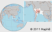 Gray Location Map of Nakhon Pathom, highlighted parent region