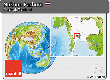 Physical Location Map of Nakhon Pathom, highlighted country