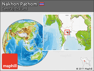 Physical Location Map of Nakhon Pathom, highlighted country