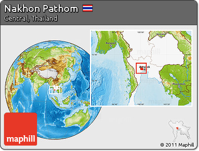 Physical Location Map of Nakhon Pathom, highlighted country