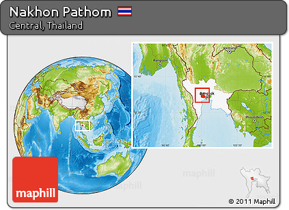 Physical Location Map of Nakhon Pathom, highlighted parent region